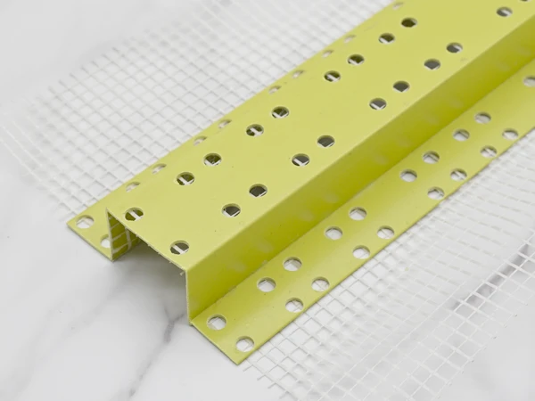 Finished yellow divider PVC bead with fiberglass mesh