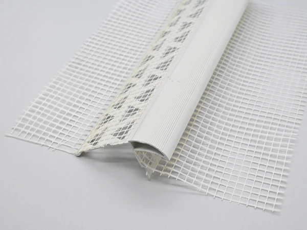 Finished eagle beak drip corner bead with fiberglass mesh