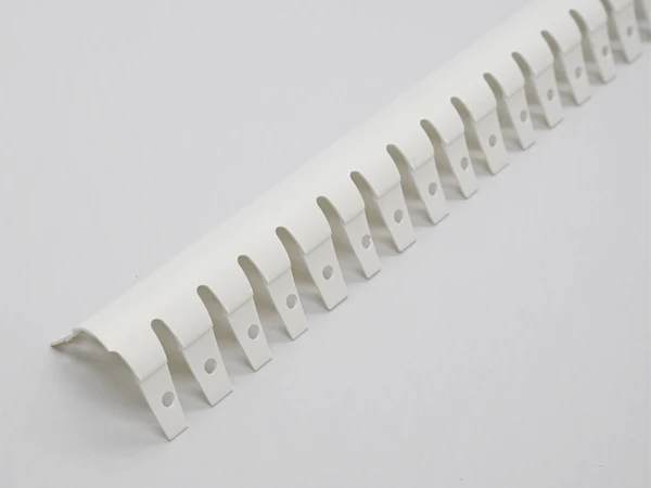 Finished white PVC bullnose corner bead