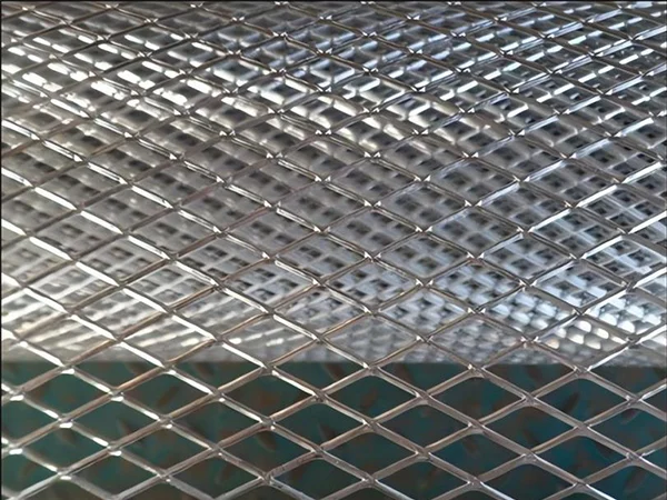 A piece of diamond mesh lath